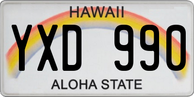 HI license plate YXD990