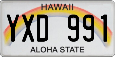 HI license plate YXD991