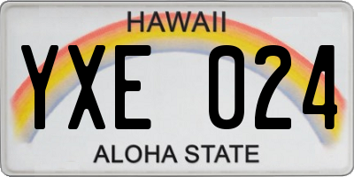 HI license plate YXE024