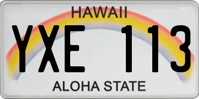 HI license plate YXE113
