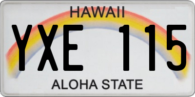 HI license plate YXE115