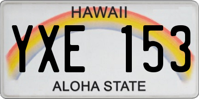 HI license plate YXE153