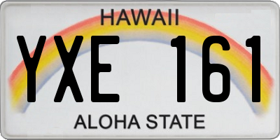 HI license plate YXE161