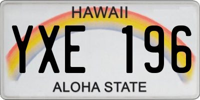 HI license plate YXE196