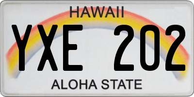 HI license plate YXE202
