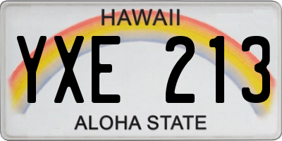 HI license plate YXE213
