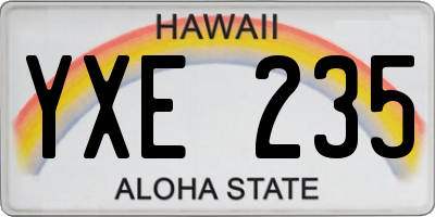 HI license plate YXE235