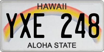 HI license plate YXE248
