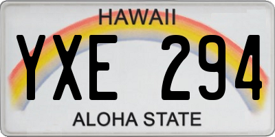 HI license plate YXE294