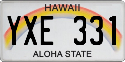 HI license plate YXE331