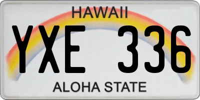 HI license plate YXE336
