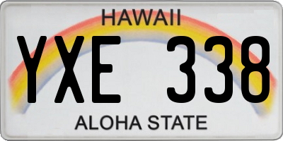 HI license plate YXE338
