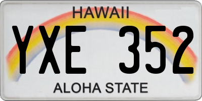 HI license plate YXE352