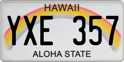 HI license plate YXE357