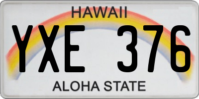 HI license plate YXE376