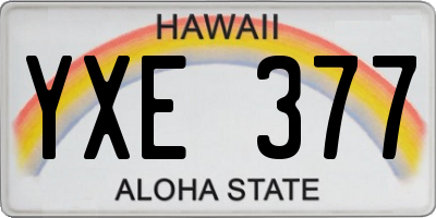 HI license plate YXE377