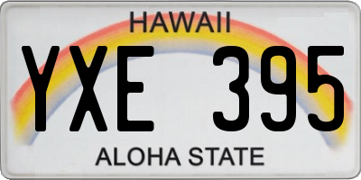 HI license plate YXE395