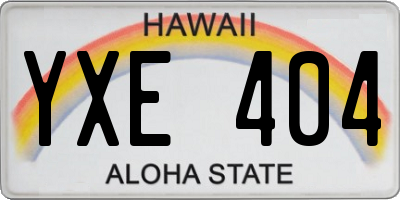 HI license plate YXE404