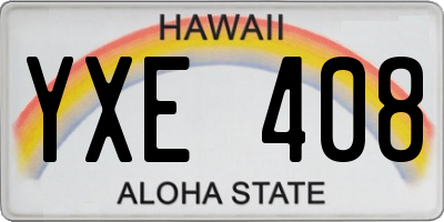 HI license plate YXE408
