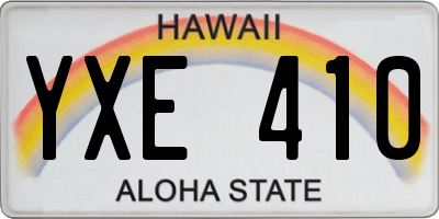 HI license plate YXE410