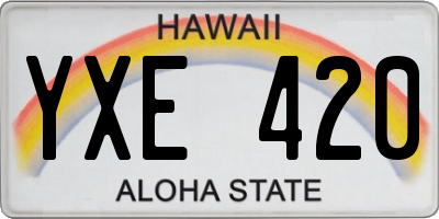 HI license plate YXE420