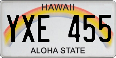 HI license plate YXE455