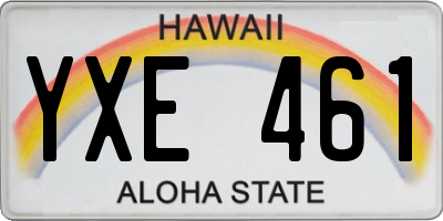 HI license plate YXE461