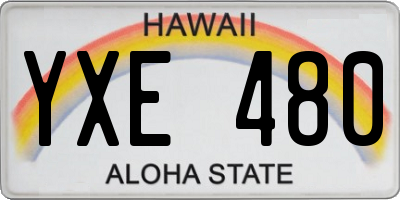 HI license plate YXE480