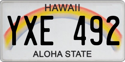 HI license plate YXE492
