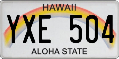 HI license plate YXE504