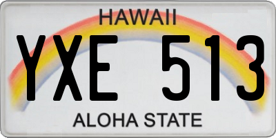 HI license plate YXE513