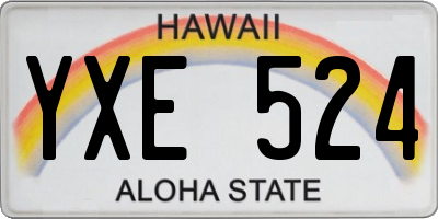 HI license plate YXE524