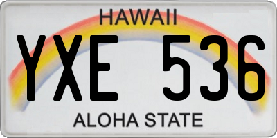 HI license plate YXE536