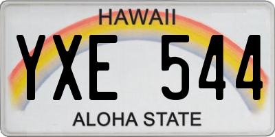 HI license plate YXE544