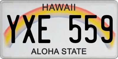 HI license plate YXE559