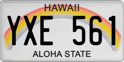 HI license plate YXE561