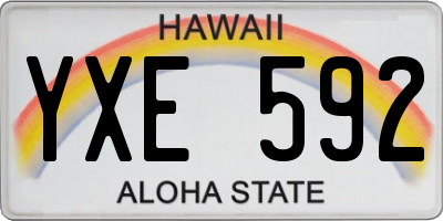 HI license plate YXE592