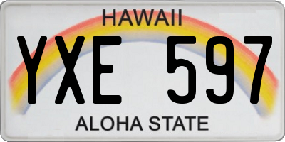 HI license plate YXE597