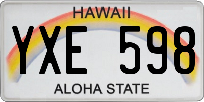 HI license plate YXE598