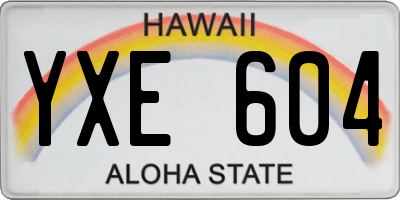 HI license plate YXE604