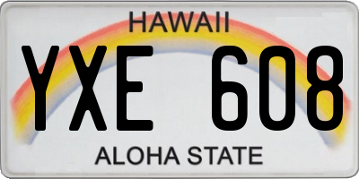 HI license plate YXE608