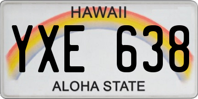 HI license plate YXE638