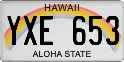 HI license plate YXE653