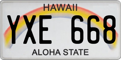 HI license plate YXE668
