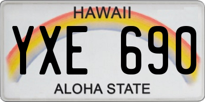 HI license plate YXE690