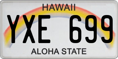 HI license plate YXE699