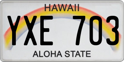 HI license plate YXE703