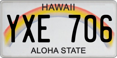 HI license plate YXE706