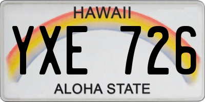 HI license plate YXE726