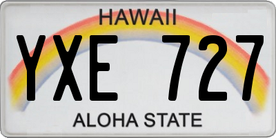 HI license plate YXE727